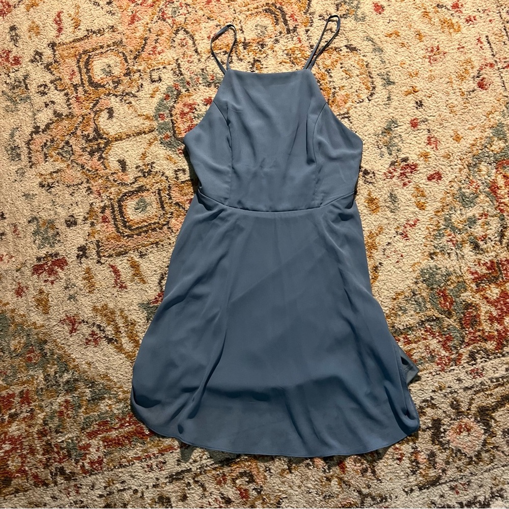 Lulus Dusty Blue Dress Gem
